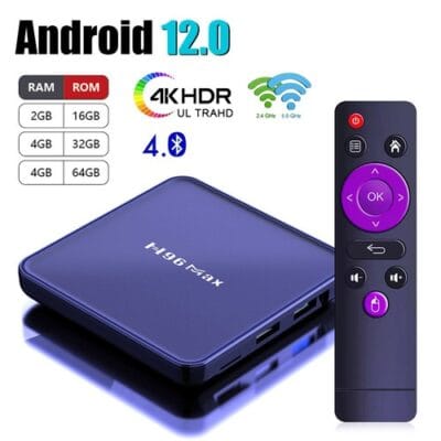 android box h96 max 12 smart tv box 4k android 12